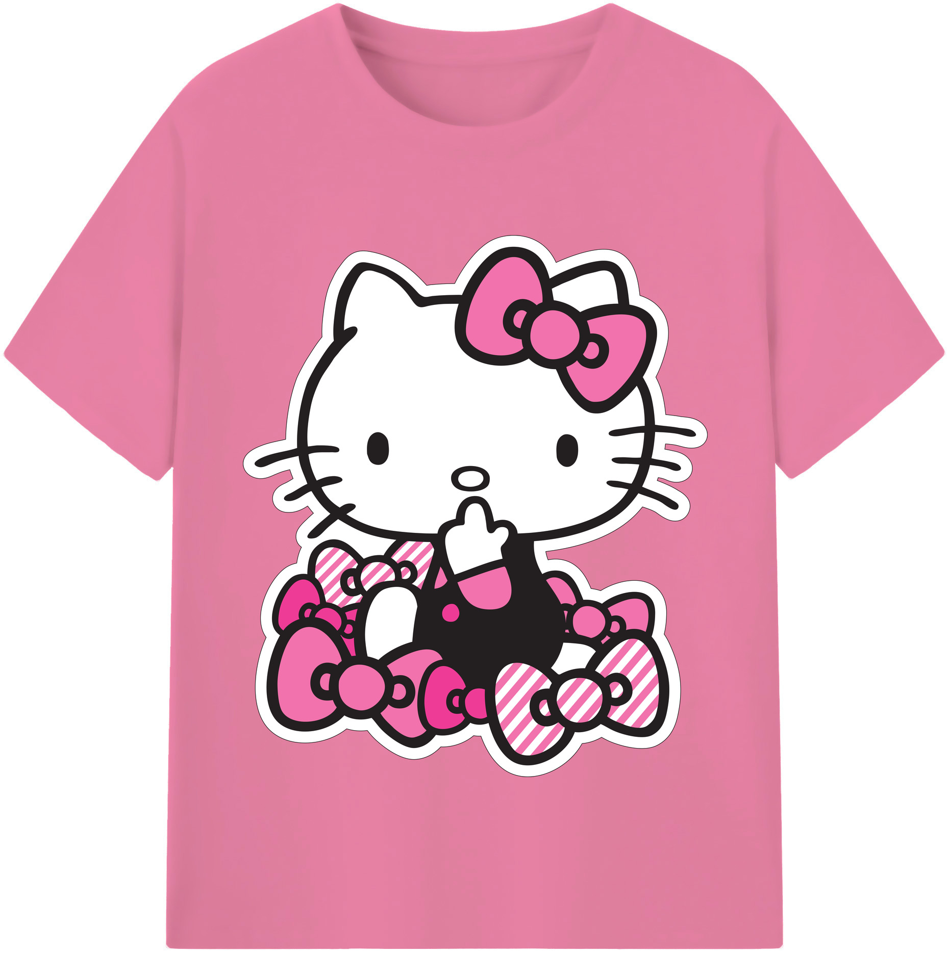 （画像用） Hello Kitty ハローキティ 綿100％半袖Tシャツ（フロントプリント）